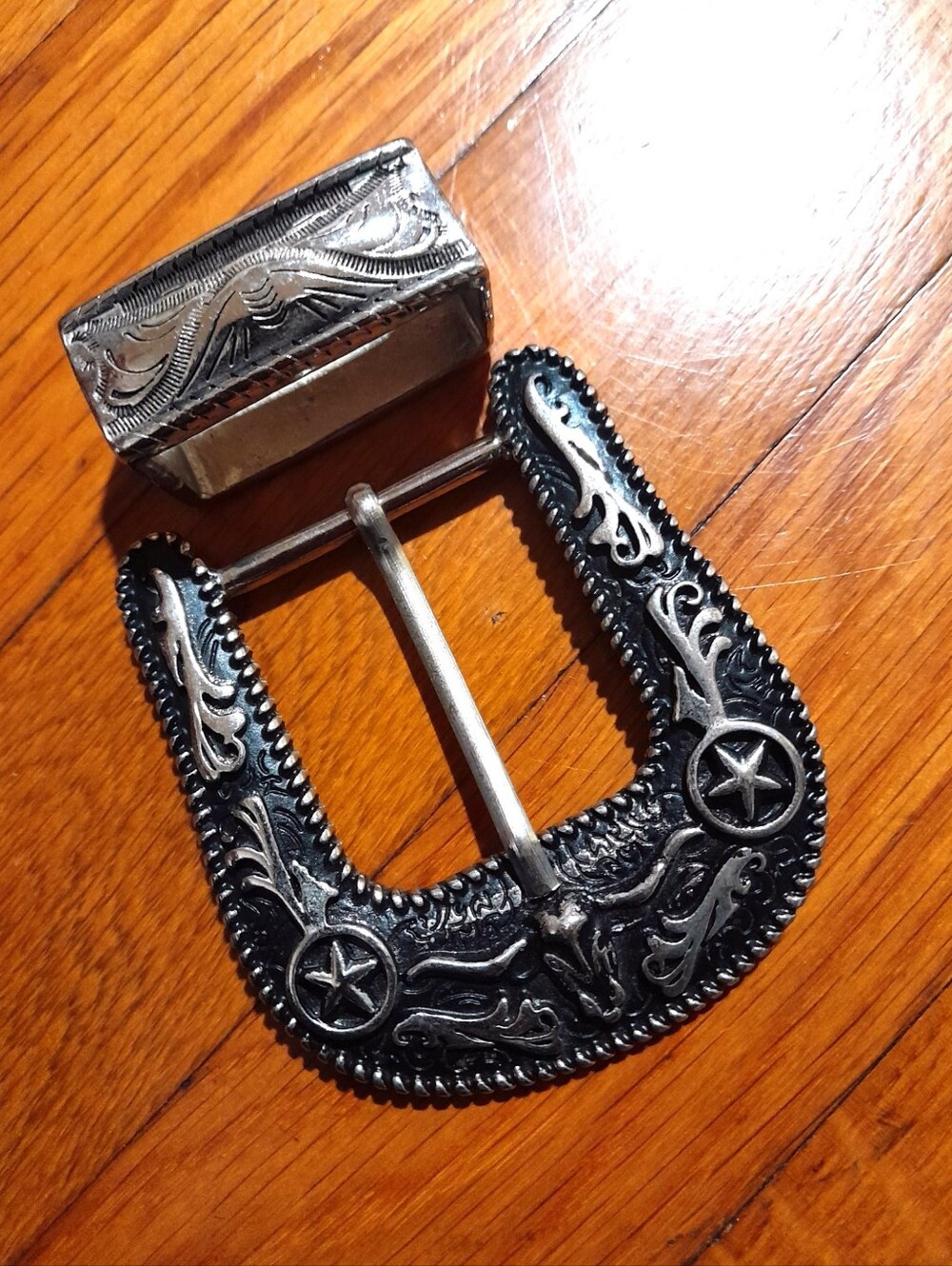 R.M Williams  cowboy western longhorn belt buckle and keeper loop